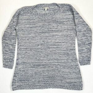 TALBOTS‎ Petites Women's Marled Grey Knit 3/4 Sleeve Sweater Fall Cozy Size P